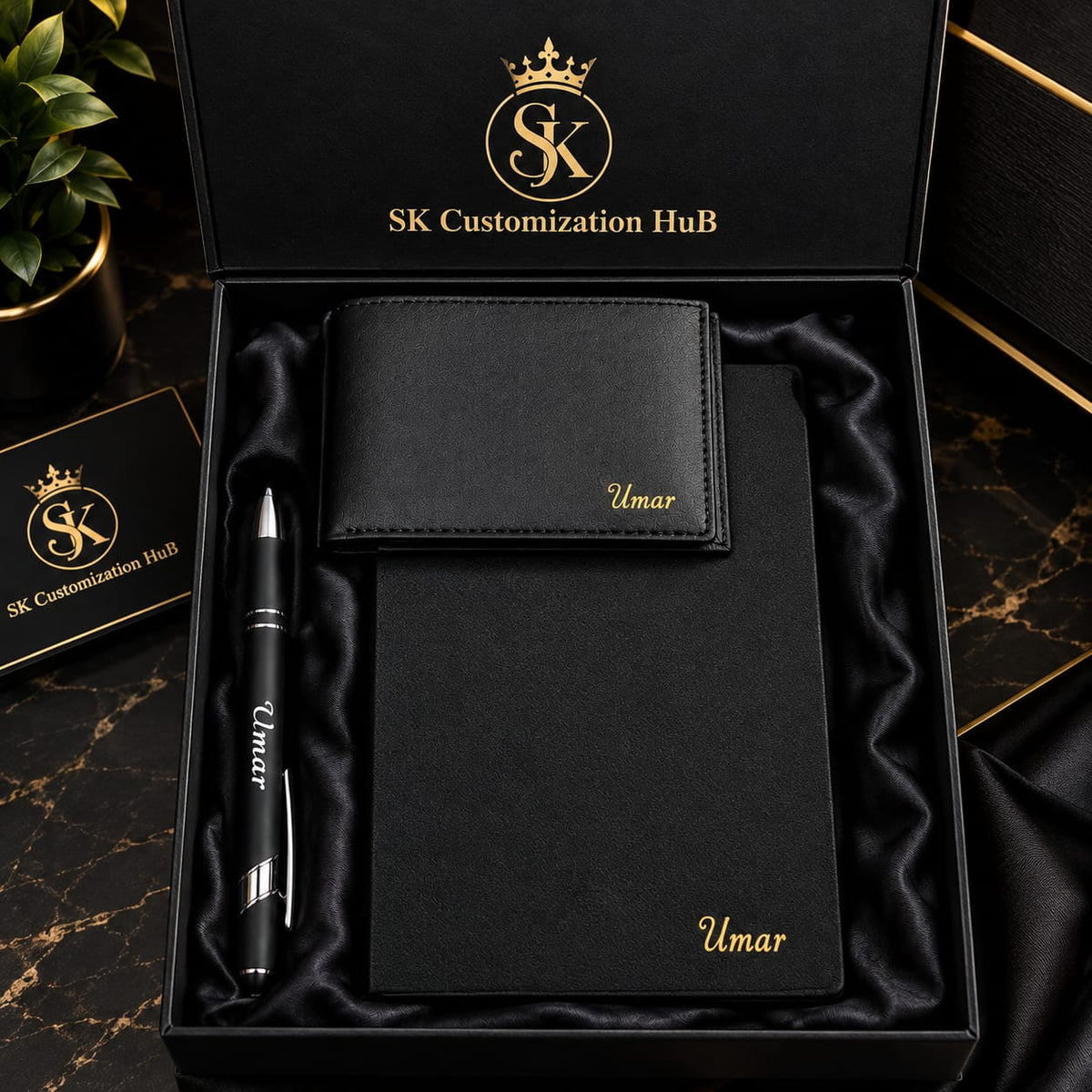 Personalized Gift Set – Custom Wallet, Pen & Diary with Gift Box